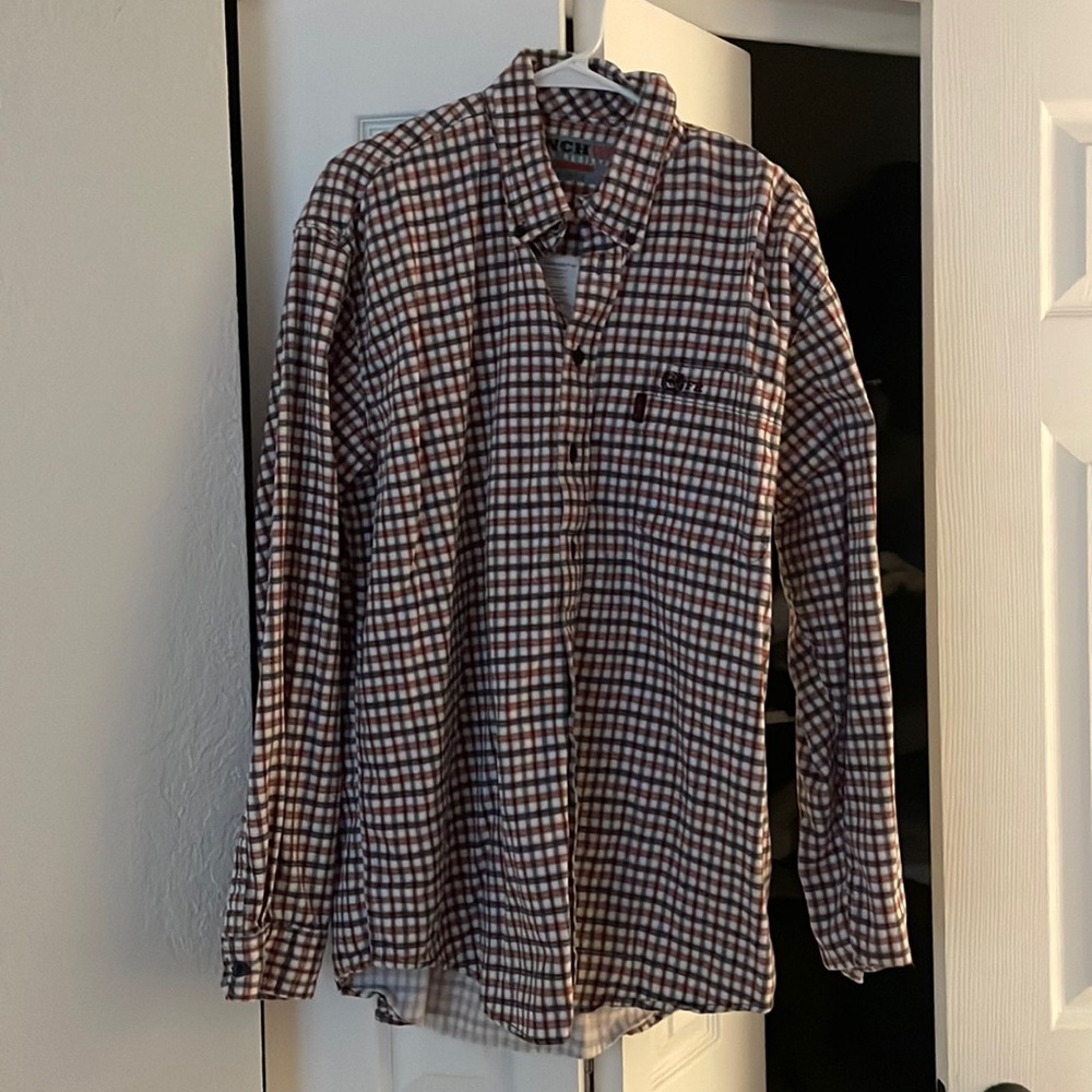 Men’s large flame resistant flannel shirt